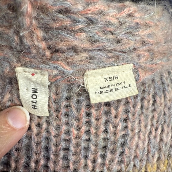 Anthropologie Moth Mohair Blend Rainbow Sleeveless Cardigan, Size XS/S - Picture 6 of 8